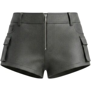 Free Haven Faux‎ Leather Micro Cargo Shorts Front Zipper Cargo Pockets Sz S EDM
